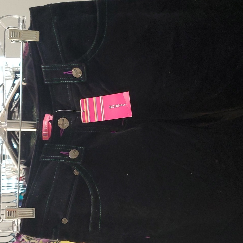 BCBGGirls vintage black velvet flare pants